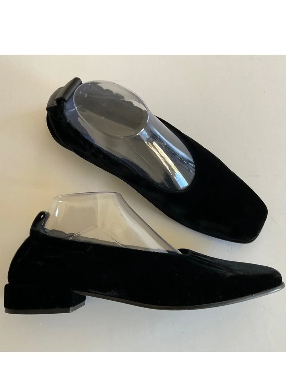 COS Black Velvet Square Toe Slip-On Loafer Size EU 39